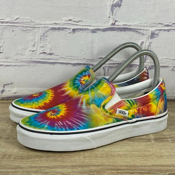 Vans Tie Dye Slip On Shoes Women's 6 Men's 4.5 Colorful Classic Skate Sneaker - Picture 3 of 9